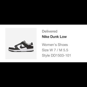 New Nike low dunks Panda Womens size 7